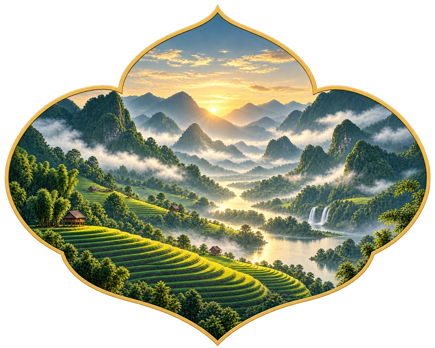 Mountain terrace landscape in Northern Vietnam